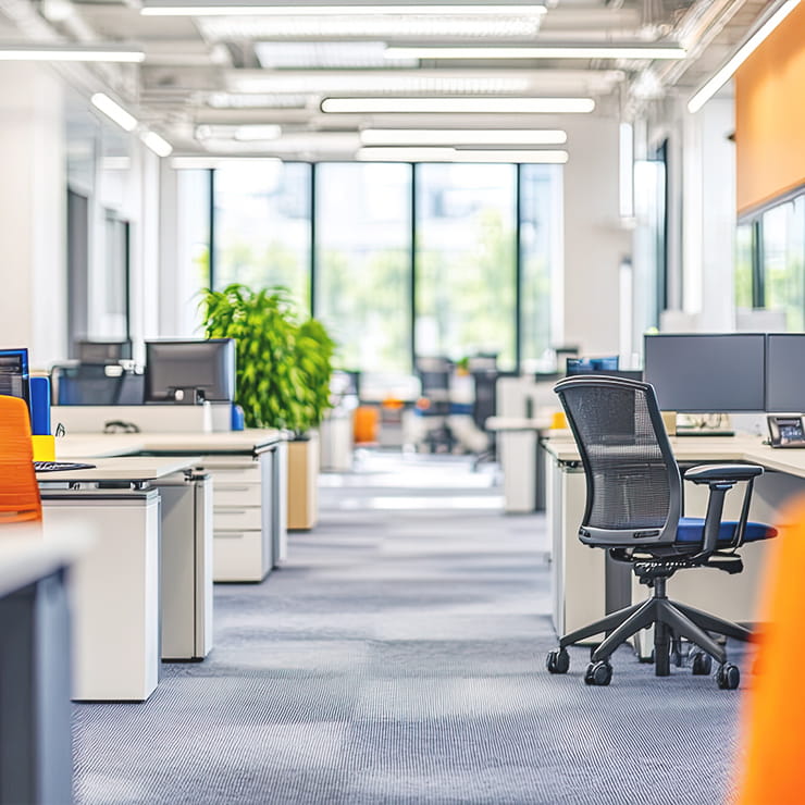 Bright clean office workspace for office cleaning services in Renton WA