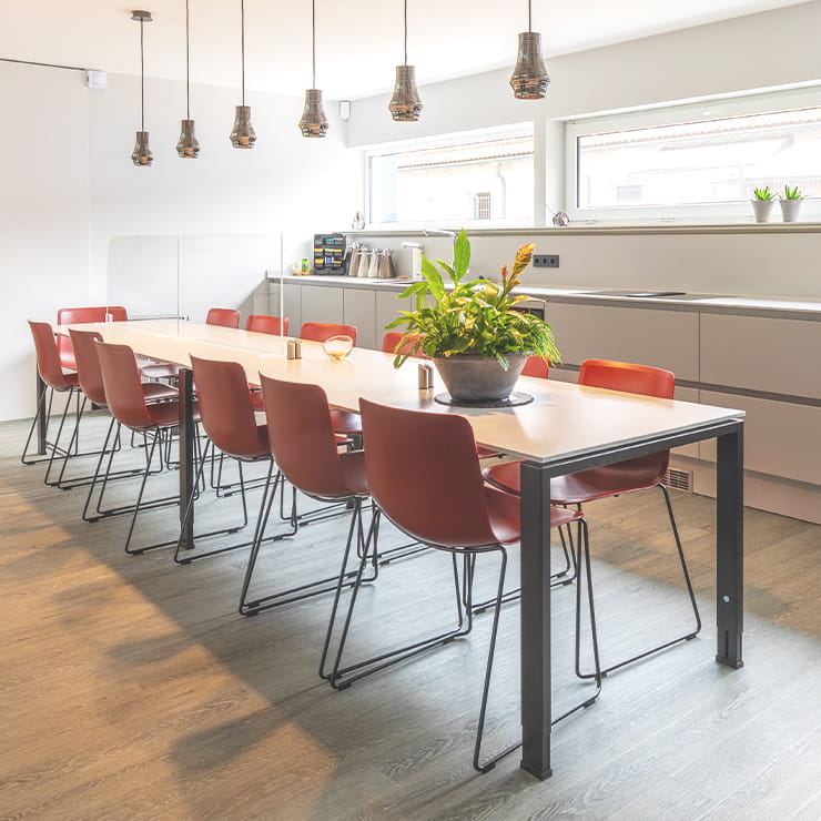 Clean finished commercial breakroom after post-construction cleaning in Renton WA